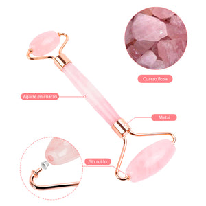 Roller Facial Cuarzo Rosa